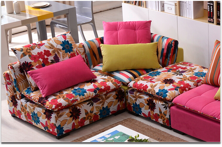 Bộ sofa tùy chỉnh sofa vải vải đệm gối bông và vải lanh dày flannel đầu vườn của nhãn hiệu diy