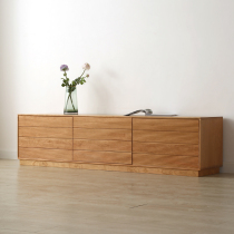 Japanese-style minimalist solid wood TV cabinet Nordic cherry wood white oak floor cabinet living room storage storage log furniture
