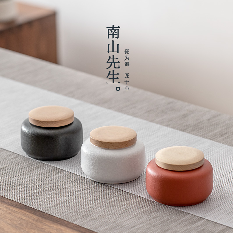 South Mountain Mr. Ceramics Tea Leaf Jars Mini Portable small tea jar Home Damp Tea Bin Seals Tea Storage Tank