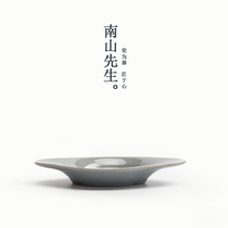 Mr Nanshan) Shanfu Ingot Coaster Kung Fu tea set accessories Tea ceremony cup holder Tea holder Green enamel pink green tea mat