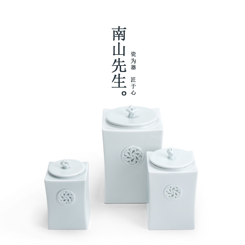 Mr Nanshan Yipin tea leaf can simple sealed can Household tea storage tank Ceramic large moisture-proof tea warehouse