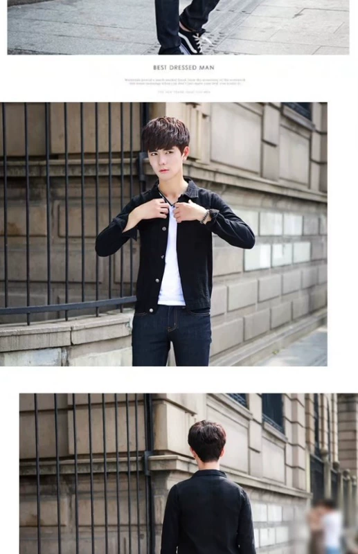 Áo khoác denim nam 2018 xuân hè mới nam trắng áo khoác hàn quốc công cụ áo khoác áo khoác trẻ trung thủy triều