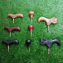 Solid wood crutch handle Wooden armrest Mahogany handshake stick head crutch accessories