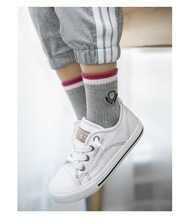 Vớ trẻ em, bé trai, vớ, vớ trẻ em, thêu, vớ thể thao, vớ ống, vớ mùa thu và mùa đông, cotton, mùa đông 357 vớ chống trơn trượt cho bé