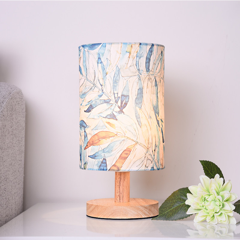 Simple LED small table lamp bedroom bedside lamp Nordic plug-in warm creative solid wood dimmable breastfeeding night light