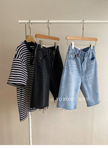 AG straight tube small loose riding pants ~ handsome and easy to wear slim h-shaped straight tube high waist denim pants female 9916