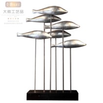 Modern Chinese-style fish sculpture ornaments hotel decorative handicrafts artworks natural fish handmade modeling