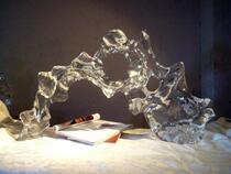 Chinese-style modern transparent Taihu stone sculpture decoration colorless stone carving hotel club decoration pure handmade porch