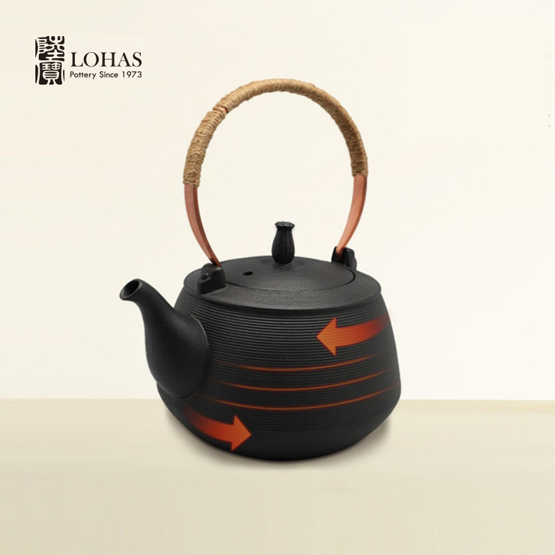 Lubao Ceramics Zen Yun Lehuo pottery pot boiled water tea electric pottery pot boiled black teapot pottery home kung fu tea set retro