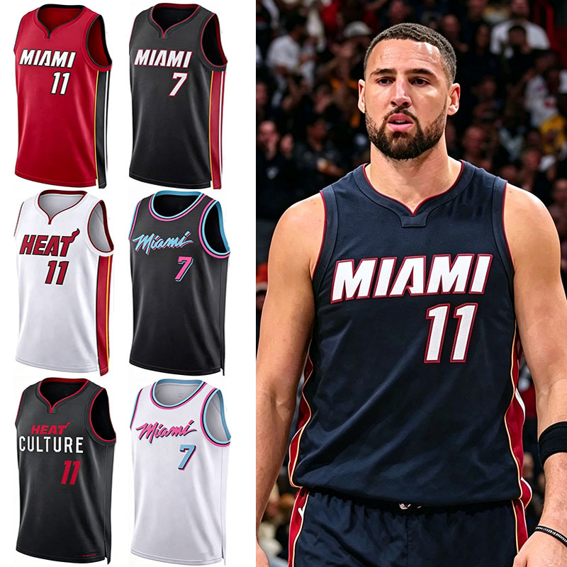 Heat Klay Thompson Jersey No. 11, Antetokounmpo No. 7, Adebayo No. 13, Wiggins No. 22 Retro Basketball Uniform Pants