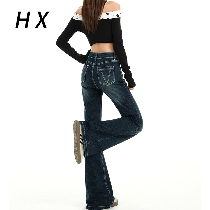 Shvfleur~ Retro Blue High-Waisted Flared Jeans for Women 2026 Slimming Fit Waistline-Friendly Bootcut Pants Shvfleur~ Retro Blue High-Waisted Flared Jeans for Women 2026 Slimming Fit Waistline-Friendly Bootcut Pants