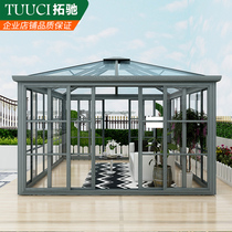 Outdoor glass room Aluminum alloy sunshine room transparent assembly courtysTent garden modern villa small house