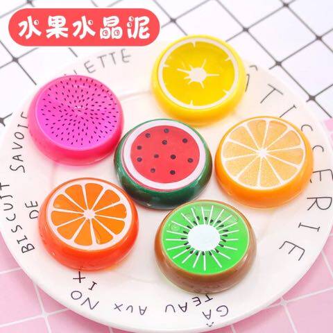 Cute fruit crystal mud clay Korean transparent jelly mud non-toxic DIY color mud ramen children's toys