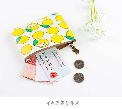 Ví tươi nhỏ nữ mini dễ thương đơn giản với khóa kéo túi tiền tay nhỏ túi vuông ví dài