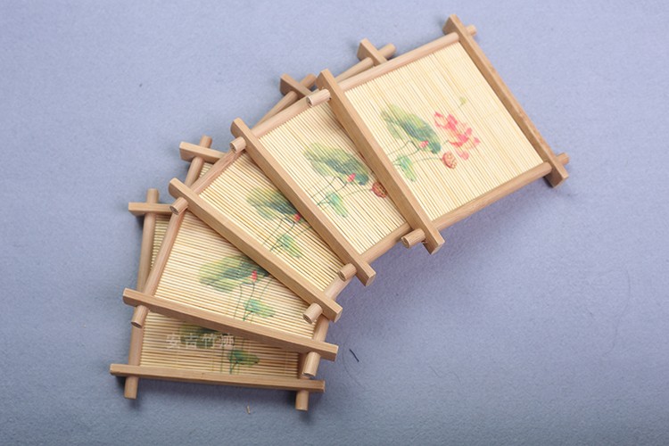 Tre trà mat mat tre đan tay trà coaster trà lễ sáu quý ông bộ trà phụ kiện khay trà trà mat lanh đế lót ly bình uống trà