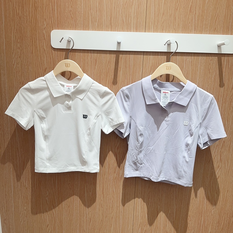 Wilson's New Women's Tight-Fitting Tennis Sports Quick-Drying Short-Sleeved Polo Shirt Short T-Shirt Ww20085512 Wilson's New Women's Tight-Fitting Tennis Sports Quick-Drying Short-Sleeved Polo Shirt Short T-Shirt Ww20085512