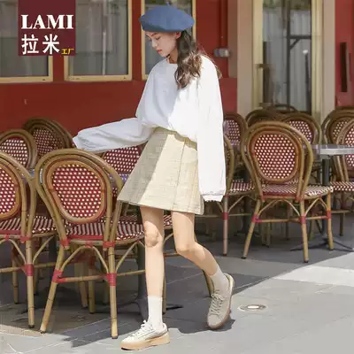 Nordic bamboo and rattan dining chair balcony with armrest back chair Net red shop leisure rattan chair coffee shop outdoor table and chair K134