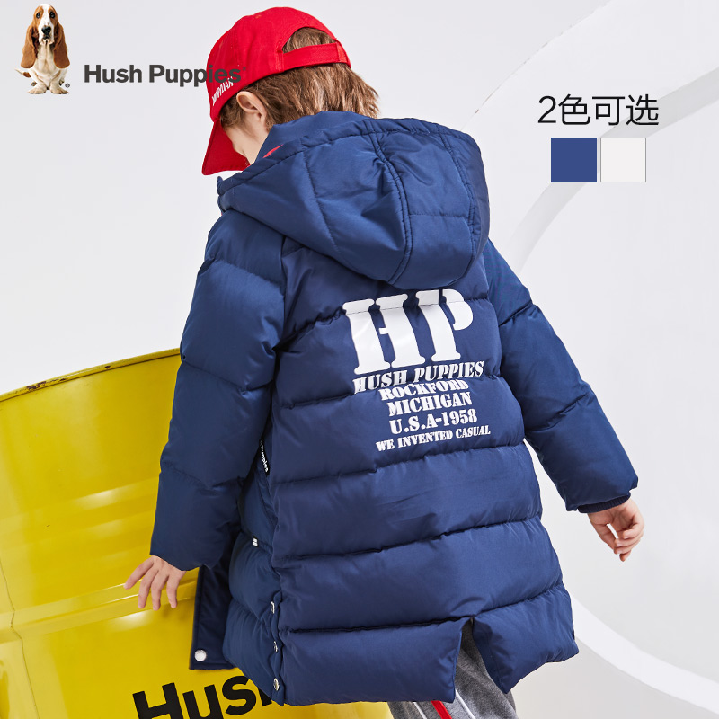 Bước Phú Kids 2019 Winter trẻ em dày của nam giới và trẻ em gái Trung bình Dài Jacket Duck Velvet trắng ấm áp xuống áo khoác.