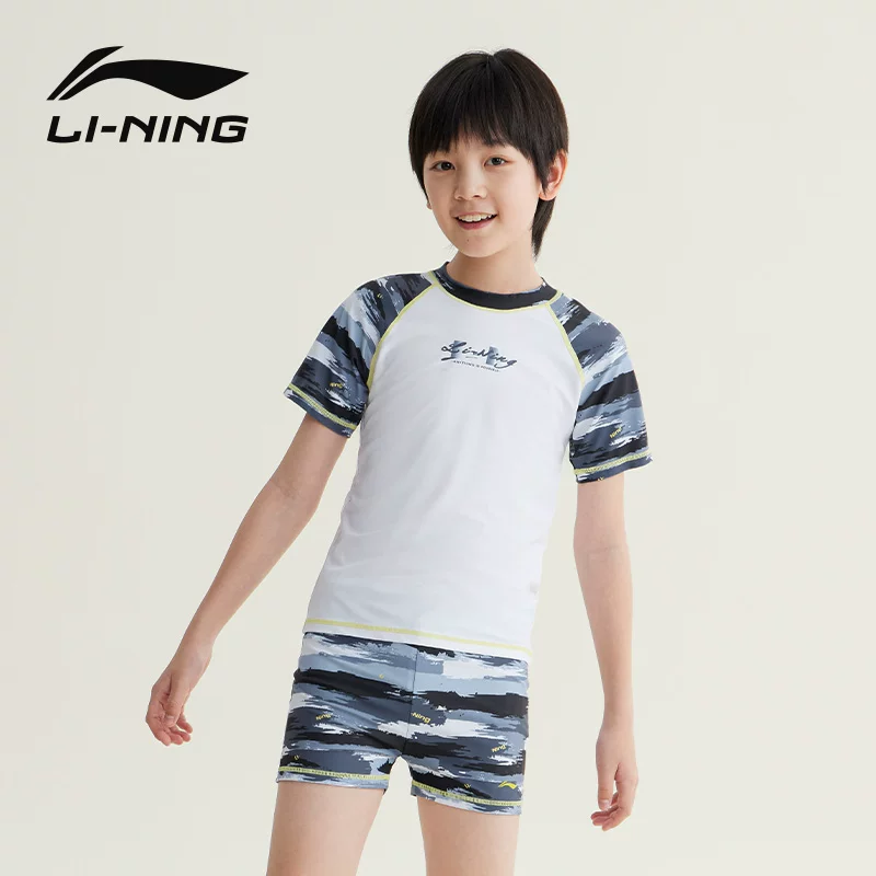 Детский купальный костюм-киме Li Ning для мальчиков, комбинезон, брюки, для подростков
