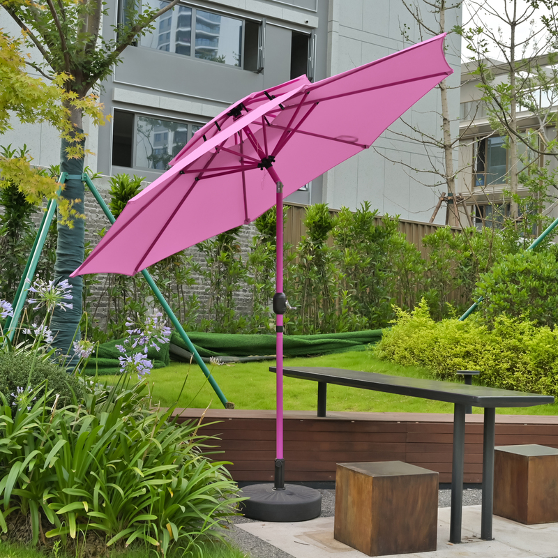 Rose Red Umbrella Pole, Outdoor Umbrella, Courtyard Umbrella, Sunshade and Rainproof Umbrella, Center Pole Umbrella, Sun Umbrella, Outdoor Commercial Beach Umbrella