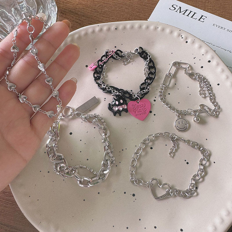 Funfan Millennium Sister Y2K Girl Little Devil Bracelet Niche Personality Bracelet Set Hip-Hop Simple Women's