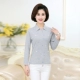 Áo xuân 2018 cho phụ nữ trung niên áo thun cotton dài tay cotton 30 - 40 tuổi mẹ tải áo sơ mi XL đồ bộ mặc nhà cho người trung niên