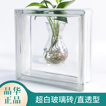 Jinghua ultra-white glass brick straight through type transparent translucent square hollow brick Living room bedroom bathroom partition wall