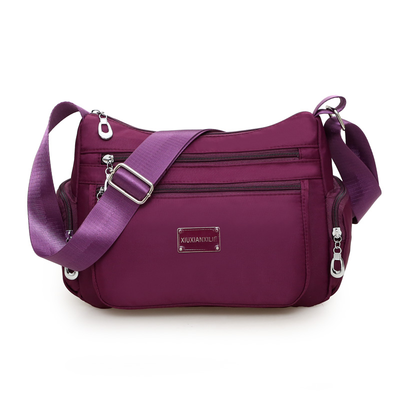 Trend Zipper Waterproof Nylon Shoulder Crossbody Nylon Bag