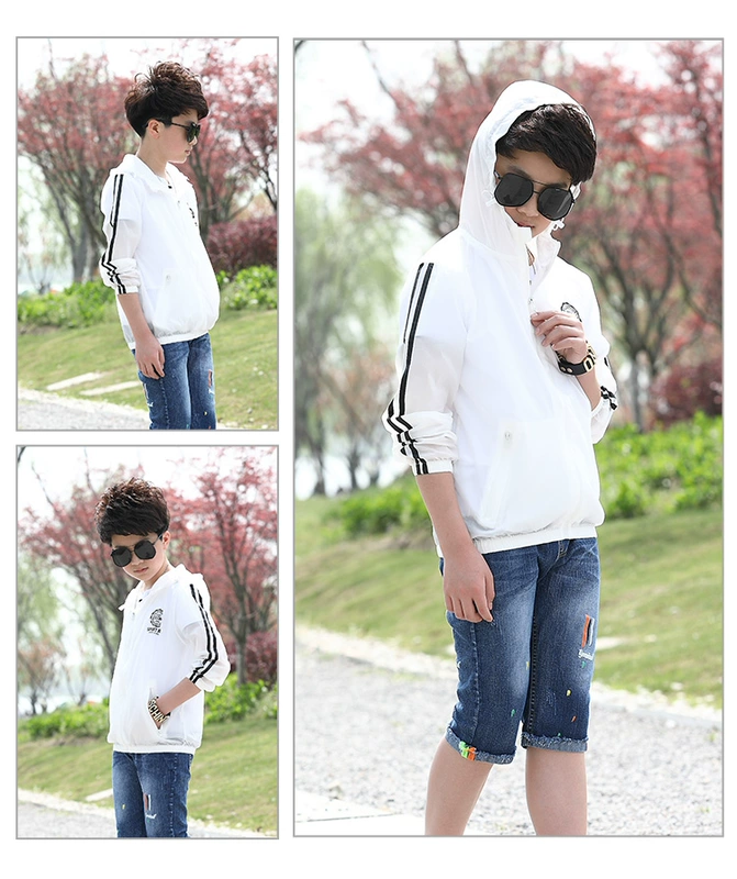Trẻ em của quần áo chống nắng bảo vệ UV boy mới của Hàn Quốc phiên bản của các gas nước ngoài bé ra khỏi mùa hè quần áo ngoài trời quần áo chống nắng triều