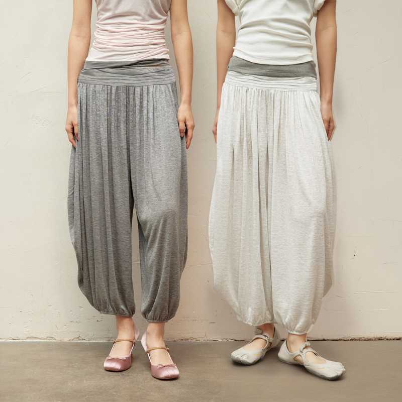 In Stock/Song Zuer Yigenana Same Style Square Circle Waist Pleated Lantern Pants Cropped Pants
