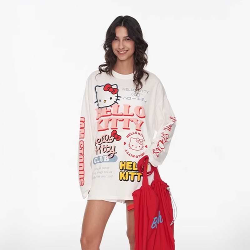 [in Stock] Laberthree X the Enes Collaboration Hello Kitty Lightweight Flowy Sun Protection T-Shirt for Women