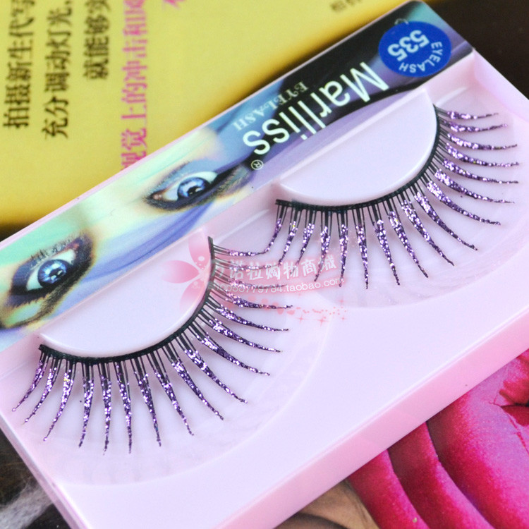 Latin dance performance makeup artist creative writing True Cosplay Exaggerated Dense Purple Shiny Eyelash 535