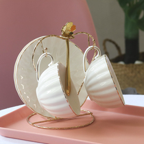 Ceramic coffee cup set cute home elegant office combination creative Cup girl heart afternoon tea cup saucer