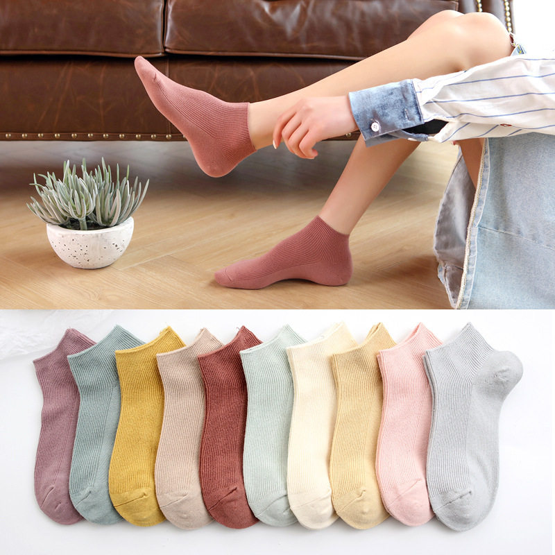 Invisible Sox Women Summer Autumn Autumn Exploits Slim 2021 All pure cotton invisible and shallow mouth anti-slip short cylinder ins