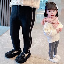 Girls plus velvet leggings outside wear winter clothes female treasure 2021 new thick leggings foreign gas integrated velvet pants