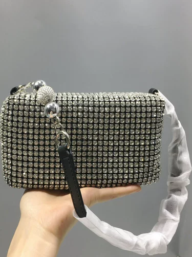 Сумка через плечо, бриллиантовая портативная барсетка, цепь, небольшая сумка, сумка подмышку, ремешок для сумки, инкрустировано бриллиантами