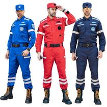 Complete set of emergency rescue team clothing firefighting clothing emergency reflective safety work clothes customized blue sky uniform suit