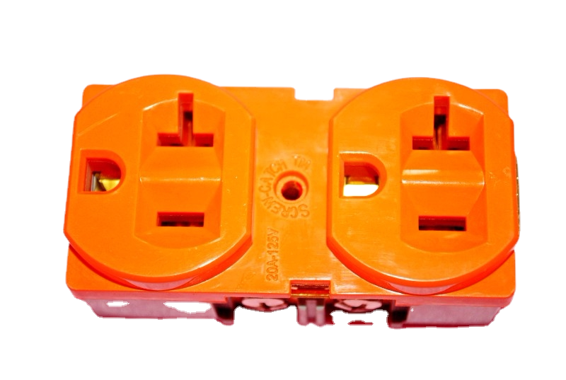 American double socket American standard two-position six-hole industrial plug and socket orange without bracket SS-6B-2