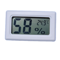Embedded wireless refrigerator thermometer and hygrometer multi-purpose black and white mini thermometer and hygrometer with built-in sensor probe