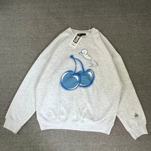 Guo Chao Goods Grey Cherry Seal Flower Circle круглый -neck Sweater W093