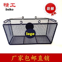 Black metal supermarket shopping basket portable cosmetics medicine stationery storage basket ktv snacks wine iron net basket