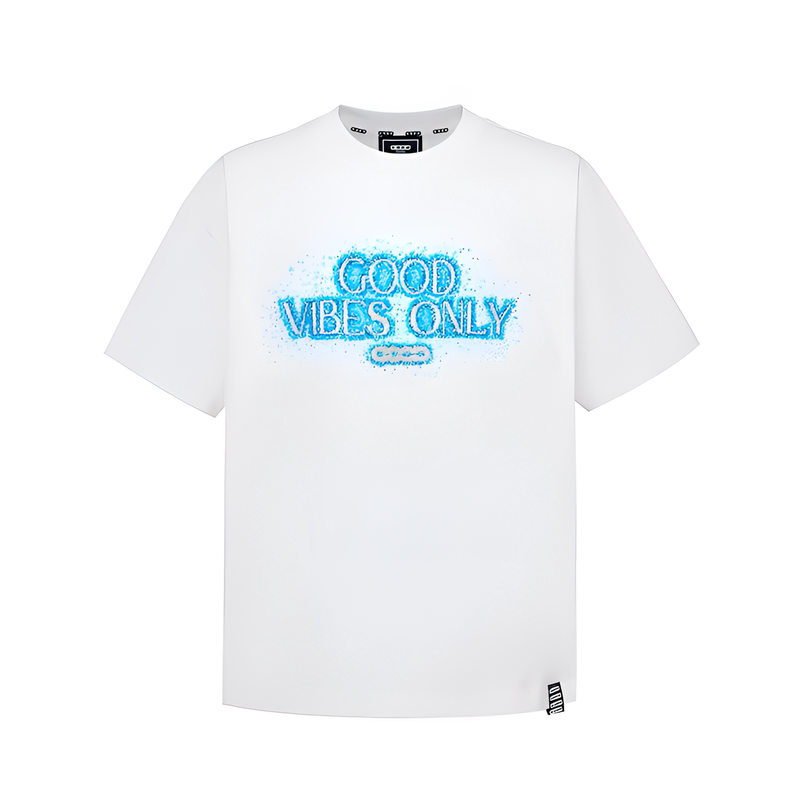 Goodbrand 26Ss Blue Galaxy Beaded Embroidery Slogan Light Luxury Fashion Short Sleeve T-Shirt Unisex Couple Style