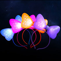   KTV bar concert supplies Glitter bow luminous head buckle flash butterfly festival hairpin