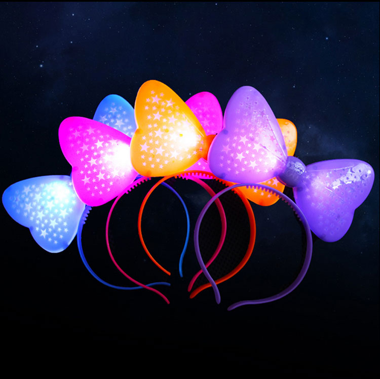 KTV Bar Concert Nguồn cung cấp Flash Bow Light Head Buckle Flash Butterfly Festival Card - Sản phẩm Đảng / Magic / Hiệu suất 	phụ kiện cosplay natra	