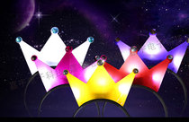 Special offer Colorful crown horn hairpin Bow hairpin Halloween party decoration flashing luminous headband