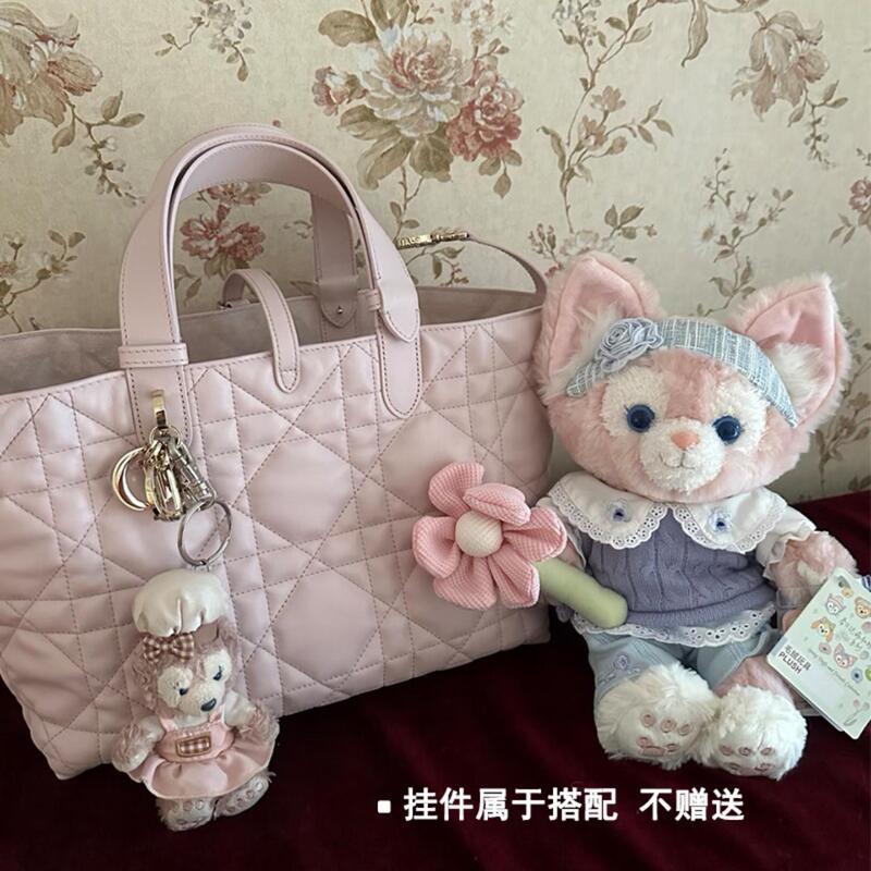 Princess Diana Bag for Women 2026 New High-End Genuine Leather Horizontal Version Tote Bag with Diamond Pattern, Large Capacity Bucket Handbag