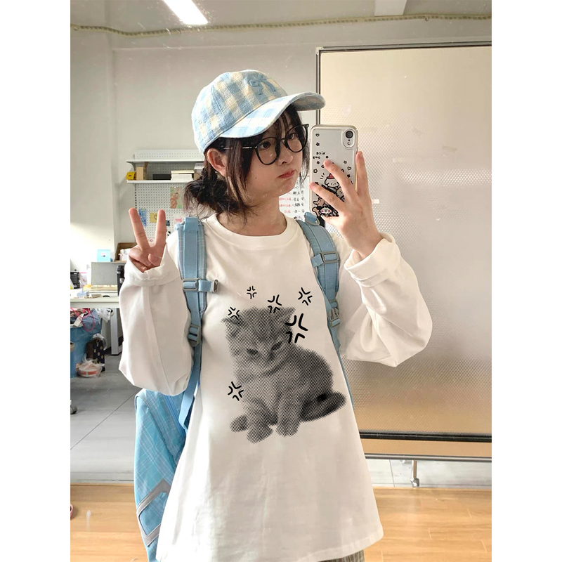 American-Style White Long-Sleeve T-Shirt for Women, Thin Base Layer Top for Petite Figures, Suitable for Autumn 2026, Can Be Worn Alone or as an Inner Layer American-Style White Long-Sleeve T-Shirt for Women, Thin Base Layer Top for Petite Figures, Suitable for Autumn 2026, Can Be Worn Alone or as an Inner Layer