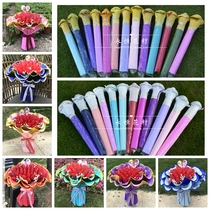 Gold-edged and silver-edged crepe paper ruffled edge paper flower cartoon bouquet wrapping paper full of floral materials