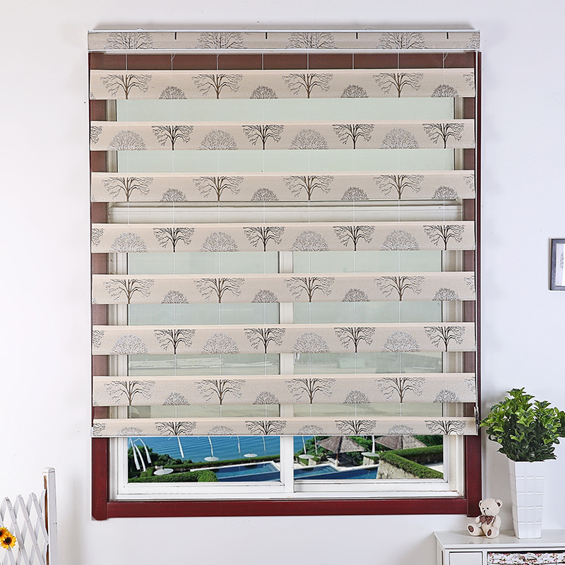 Promotion of new Korean roller shutter Shutter Curtain Peacock Curtains Soft-veil Curtain Double labead Full Shading Bedroom