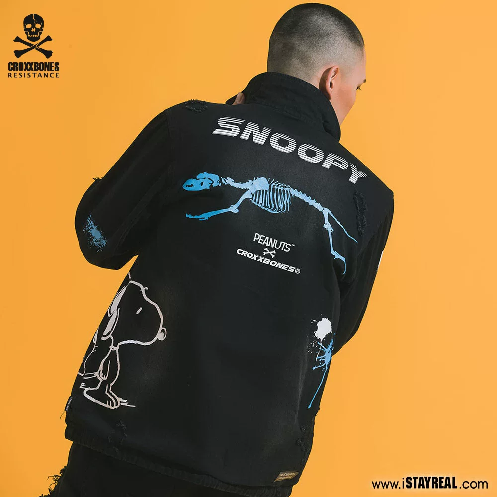 croxxbones Snoopy, джинсовая осенняя куртка унисекс для отдыха, для любимых